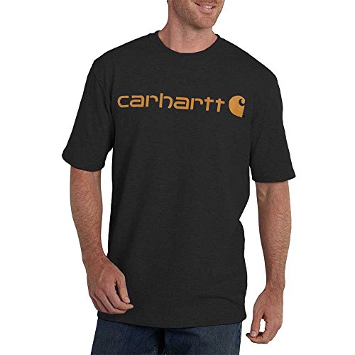 Carhartt Men's Loose Fit Heavyweight Short-Sleeve Logo Graphic T-Shirt,Carbon Heather2X-Large