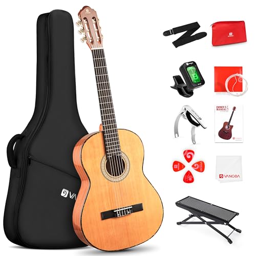 Vangoa Classical Guitar 3/4 Inch Acoustic Classical Guitar, 36 Inch Junior Size Nylon String Guitar Bundle Kit for Beginner Teens, Cedar Top