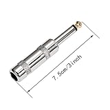 HSP-HSWITI Audio 1/4" TS Plug, 6.35mm Heavy Duty TS Mono Male Solder Jack Connector for Speaker/Guitar/Microphone Cables -5 Pack