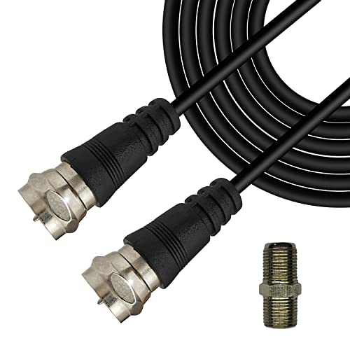 Chaowei TV Antenna Extension Coaxial Cable(15ft) with Coaxial Coupler,F Type Connector-Ideal for Digital TV Aerial, Satellite Cable Extension-15 Feet