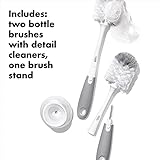 OXO Tot Bottle Brush with Nipple Cleaner and Stand – Gray, 2-Pack