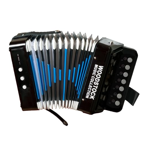 Woodstock Kid's Accordion (7"), Black, with 10 Keys, Beginner Musical Toy Instrument for Children Ages 3+, Educational Fun Music Toy, Perfect for Toddlers & Kids, Boys & Girls, Gifts for Kids WCKA-B