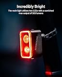 Magicshine SEEMEE 300 Bike Taillight,300 Lumen Bike Tail Light,5 Night & Daytime Modes,Smart Brake Sensor IPX6 Waterproof USB-C Rechargeable Rear Bike Light for Night Riding