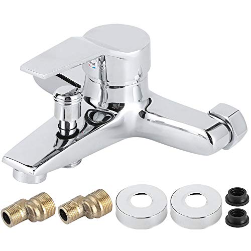 Garosa G1/2in Shower Faucet, Electroplating Thread Copper Household Bathroom Bathtub Faucet, Wall Mounted Single Handle Triple Shower Mixer Tap