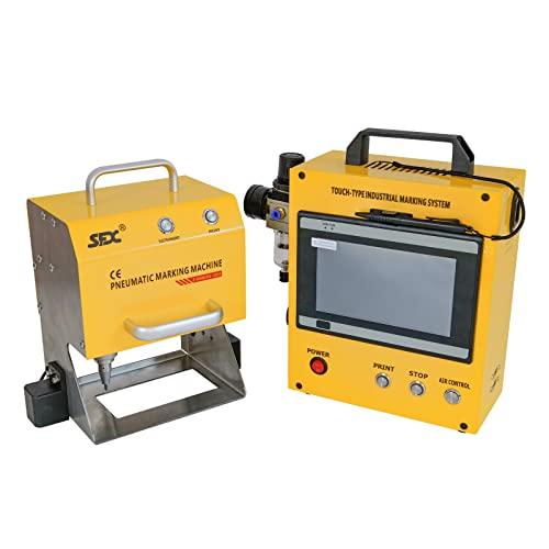 US Stock Pneumatic Dot Peen Marking Machine Metal Engraving Machine Pneumatic Marking Machine Marking Field 120×50mm for Letters, Serial Numbers, VIN Code, Chassis Number, Date, Graphics,etc.