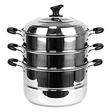 KOTO 3-Tier Stainless Steel Steamer Pot, 3 sizes, 32cm, (12.5")