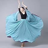 ORIDOOR 720 Chiffon Light Double-Layer Long Skirt Multi-Faceted wear with Ballet Modern Dance Long Skirt A1 Light Blue+Purple …