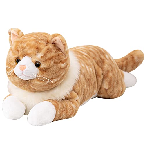 Fawowe Cat Weighted Stuffed Animals, 3.9 lbs 21.6 inch Weighted Cat Plush Toy Realistic Cat Weighted Plush Animals Pillow Gifts for Adults and Kids