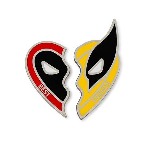 Marvel Studios Deadpool & Wolverine "Best Friends" 2-Piece Enamel Pin Set | Badge Accessories For Lanyard, Backpack, Clothes