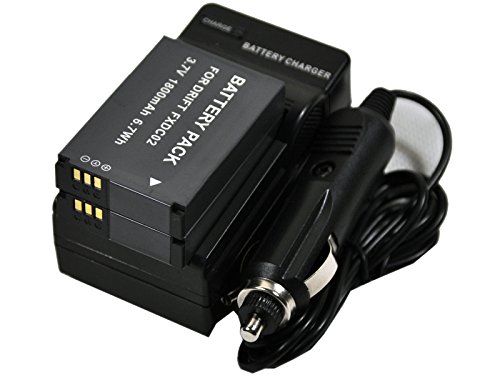 2X FXDC02 Battery+Charger AC Single for Drift 72-011-00 CFXDC02 HD Ghost Ghost-S HD720 Digital Camera Battery Charger s1a