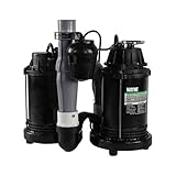 WAYNE - 1/2 HP Basement [Sump] [Pump] System with Integrated Vertical Float Switch and 12 Volt [Battery] Back Up Capability, [Battery] Not Included - Up to 5,100 Gallons Per Hour - Heavy Duty