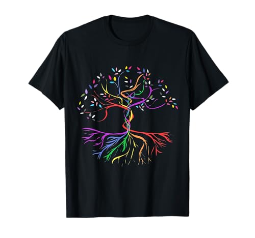 Tree Life Rainbow LGBT Cool Gay Pride Flag Ally T-Shirt