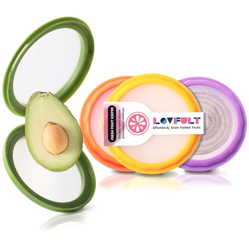 Lovfult Onion Storage and Avocado Saver - 4-Piece Set Silicone Fruit Storage Box, Multifunctional and Perfect for Lemons, Cheese, Tomatoes, Potatoes, Garlic