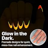 SXC Cosmetics X-Pro Tips French Tip Press On Nails - Bright Pastel Glow in the Dark Series (GLOW115KIT-M Almond)