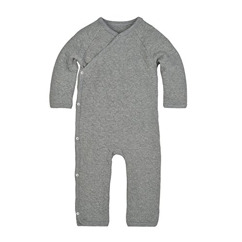 Burt's Bees Baby 'baby-boys' Romper Jumpsuit, 100% Organic Cotton One-piece Coverall and Toddler Footie, Heather Grey Quilted Kimono, 3-6 Months US