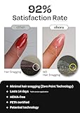 ohora Semi Cured Gel Nail Strips (N Carmel) - Nude, Glitter, Works with Any UV/LED Lamps, Salon-Quality, Long Lasting, Easy to Apply & Remove - Includes 2 Prep Pads, Nail File & Wooden Stick