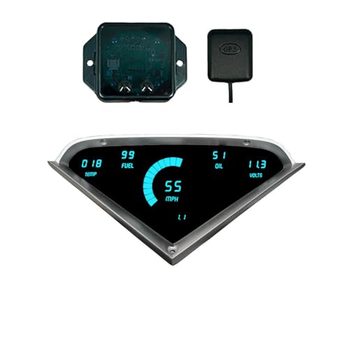1955-1959 Chevy Truck LED Gauge Cluster | Direct Fit Replacement | Teal LEDs | GPS Speedo | Oil Pressure & Temp Senders | Classic GM Truck Dash Upgrade DP6000T-S9020 Teal