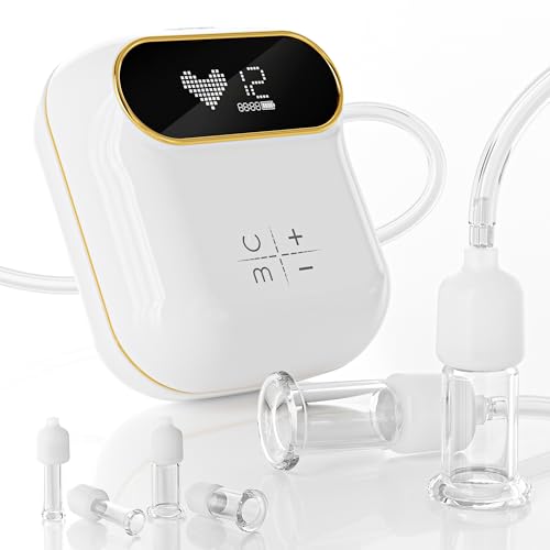Rolevin 6Pcs Electric Facial Cupping Therapy Set Glass, 3 in 1 Gua Sha Facial Tools Face Cupping Massage for Eye Neck Skin Care, 3 Size Vacuum Suction Cups for Cellulite, Puffiness Reduction