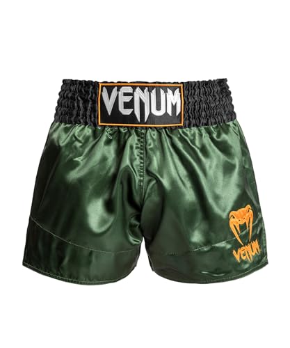 Venum Standard Classic Muay Thai Shorts, Green/Black/Gold, Small