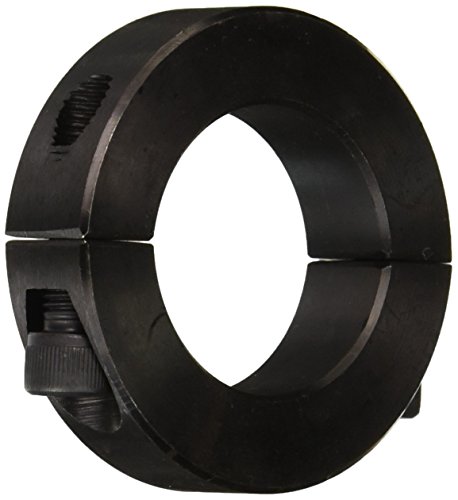 Climax Metal 2C-125 Steel Two-Piece Clamping Collar, Black Oxide Plating, 1-1/4" Bore Size, 2-1/16" OD, With 1/4-28 x 3/4 Set Screw, 1 Count