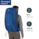 Osprey Rook 50L Men's Backpacking Backpack, Astology Blue/Blue Flame