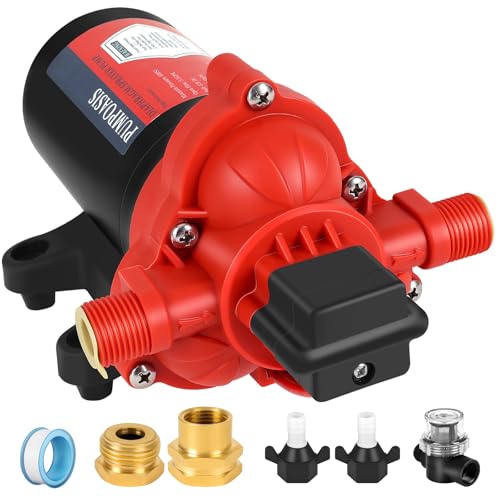 12V Pump, 5.5gpm-10amp-60psi, Chemical and Corrosion Resistant, Compatible with Roundup, Diaphragm Pump with Pressure Switch and Self-Priming for Agricultural Spraying, Rv, Boats, Etc