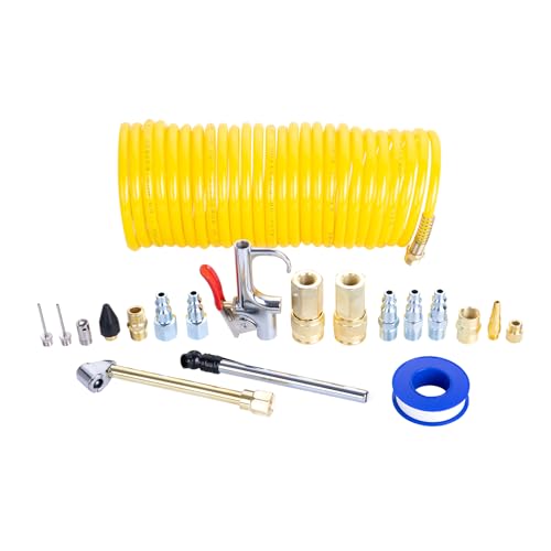 CRAFTSMAN 20-Piece Air Compressor Accessory Kit, Includes Recoil Hose, Tire Inflator, Blow Gun, Brass Quick-Connect Fittings, and More