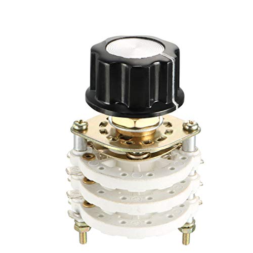 uxcell 3P6T 3 Pole 6 Position 3 Deck Band Channel Rotary Switch Selector with Knob Cap