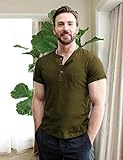 COOFANDY Men's 3 Pack Henley Shirts Short Sleeve Casual Basic Cotton Tee Summer Solid T-Shirts Placket Shirt Button Henley with Pocket