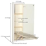 Household Essentials In-Wall Recessed Ironing Cabinet With Storage Shelves, White