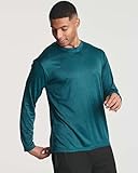 Real Essentials 4 Pack Mens Long Sleeve Shirts T-Shirt Fishing Athletic Workout Hiking UV UPF SPF Sun Protection Work Quick Dry Dri Fit Gym Tee Shirt Active Running Sport Tops Camisas Construction