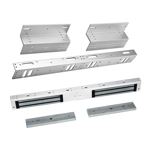 Dual Door Magnetic Lock with Z and L Bracket 600lbs Holding Force Electromagnetic Lock for Double Door Access Control System