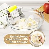 Zulay Kitchen Dough Blender - Stainless Steel Pastry Cutter, Heavy Duty Dough Cutter With Blades, Pastry Blender And Butter Cutter - Pastry Cutter For Baking (Yellow)