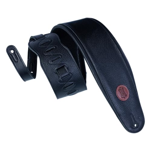 Levy's Leathers 4.5" Extra-Long and Padded Garment Leather Guitar Strap; Adjustable from 37" - 63" | Black (MSS2-4-XL-BLK)