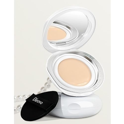 1 PC Dirovo Cushion Foundation Cream, High Coverage Fine Powder Long Lasting BB Air Foundation Cream (Dry Skin-Natural)