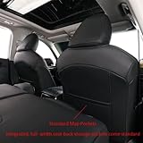 EKR Custom Fit Highlander Car Seat Covers for Select Toyota Highlander 2020 2021 2022 2023 2024 2025 -Three Rows, Second Row 40/60 Split, 8 Seats,Leather (Black)