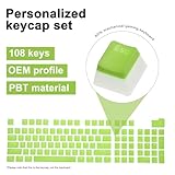 MECCANIXITY 108 Keys PBT Pudding Keycaps Set OEM Profile Double Shot for Mechanical Keyboard Layout, Light Green