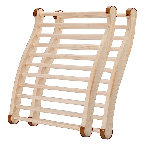 TOLHYUN Sauna Backrest Sauna Accessories Wooden Slip-Resistant Non-Toxic Comfortable S-Shape Design Sauna Chair with Back, Sauna Accessories for Any Barrel or Infrared Sauna