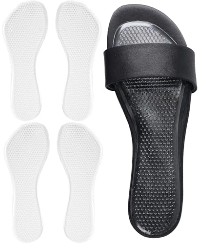 2 Pairs Gel Cushion High Heel Inserts, Self-Adhesive Sandal Inserts Insoles Women, New Anti Slip Design, 3/4 Length Dress Shoe Inserts Pain Relief, Shock & Sweat Absorption, 2 Clear 8.5-12 Women