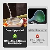 Newness Soup Ladle, [Rustproof, Heat Resistance, Integral Forming] Resilient 304 Stainless Steel Soup Spoon with Vacuum Ergonomic Round Handle, Cooking Spoon for Kitchen, 13.7 Inches