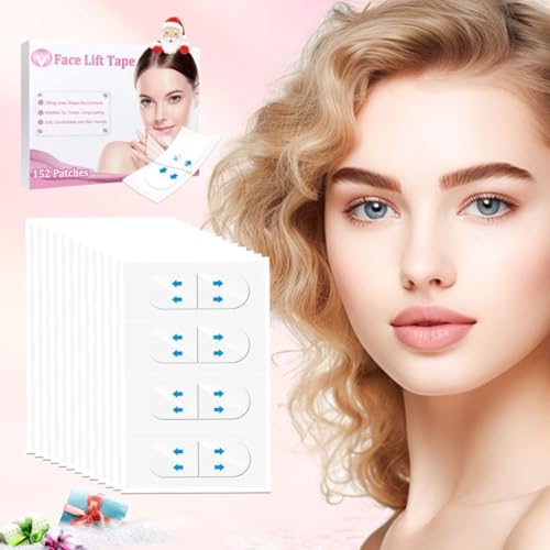 Face Tape Lifting Invisible, Face Lift Tape 150Pcs, Neck Facelift Strips Invisible Use Before Makeup, V-shaped Lifter Face-lift Sticker for Lifting Sagging Skin Instant Face Tape for Loose Skin