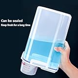 5.5 Lbs Rice Airtight Dry Food Storage Container Set of 4, Rice Storage Bin Cereal Containers Dispenser, Thicken Plastic Clear Food Storage Box with Pouring Spout, Measring Cup for Grain, Flour Snacks