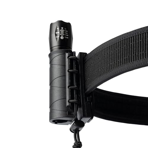 TACNEX Flashlight Holder for Duty Belt Tactical MOLLE Torch Holster Rotatable Light Carry Case Pouch fit 1"-1.2" Diameter Flashlight for Police LEO Security Military
