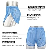 YINYOUYU Mens Mesh Shorts Sexy See Through Underwear Large Split Side Loose Breathable Boxers Short M Blue