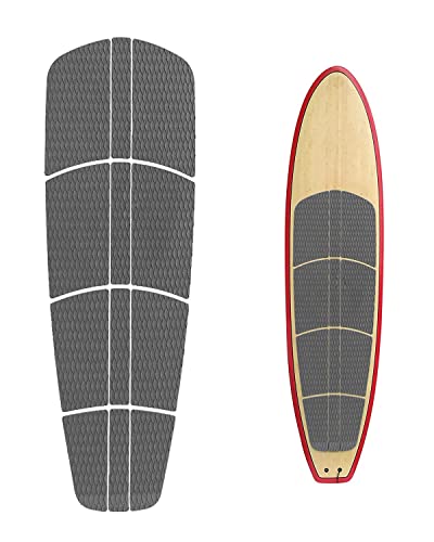 Abahub 12 Piece Surf SUP Deck Traction Pad Premium EVA with Tail Kicker 3M Adhesive for Paddleboard Longboard Surfboard Gray