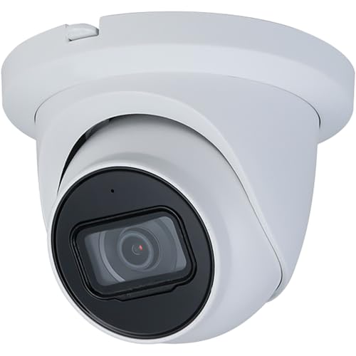 8MP 4K HD PoE Turret Network Camera IPC-HDW2841TM-S, IP Security Camera for Dahua N81CJ02, 98ft Night Vision, Smart Motion Detection, Starlight, Built in Mic, IP67, 2.8mm Fixed Lens, White