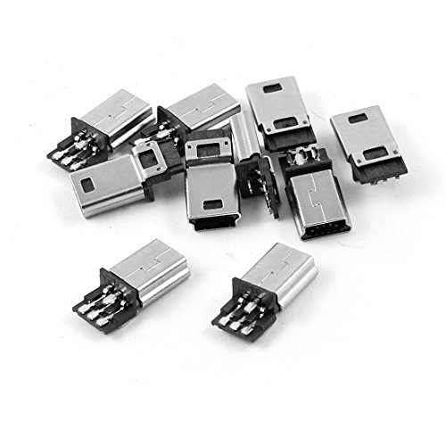uxcell a14022600ux0129 10 PCS Mini USB 5 Pin B Male Connector Port Solder Replacement (Pack of 10)