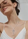 AEONSLOVE St Benedict Crucifix Necklace Men Women Sterling Silver Cruz de San Benito Plata 925 Saint Benedict Crucifix Pendant Jesus Cross Necklaces Crucifijo de Plata Catholic Amulet Jewelry Gifts