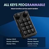 Macro Pad Macro Keyboard Programmable Keypad Customized 12-Key Mini Mechanical Gaming Keyboard One Handed Keyboard RGB OSU Micro Keyboard Macropad Knob Wireless Receiver&Type C 1m Cable(Black)