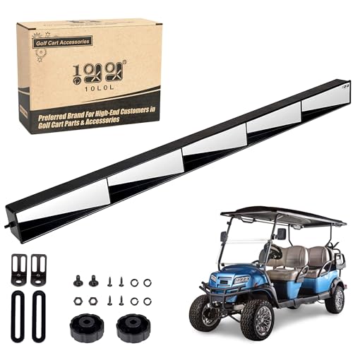 10L0L Golf Cart 5 Panel Mirror 35.8" HD Shatterproof Glass Mirrors for Golf Cart Club Car EZGO and Other Wide Angle Rear View Mirror